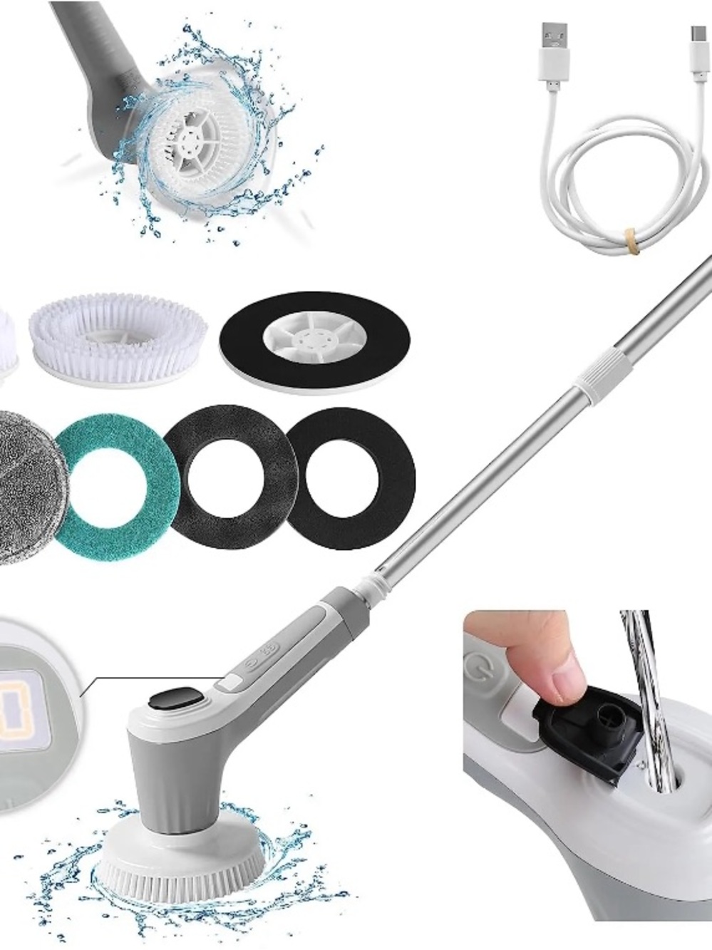 The Yeda DB9001 Electric
Cleaning Brush (IP68 with digital spray type)